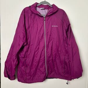 Columbia Magenta/Purple Windbreaker Zip Up Jacket Size 3X